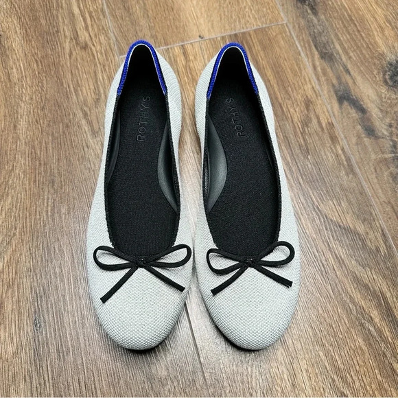 Rothy's Shoes - Rothy’s Gray Silver Metallic Bow Flats